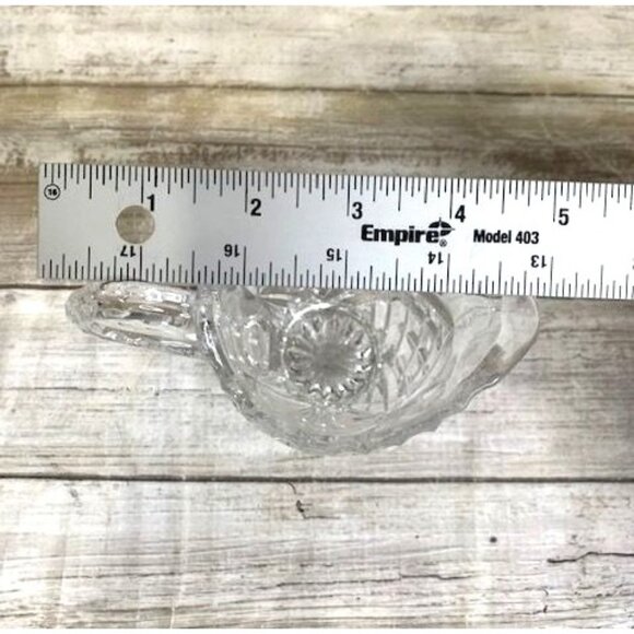 Vintage European Cut Crystal Creamer & Sugar Bowl Set Diamond & Fan Pattern - Picture 9 of 10